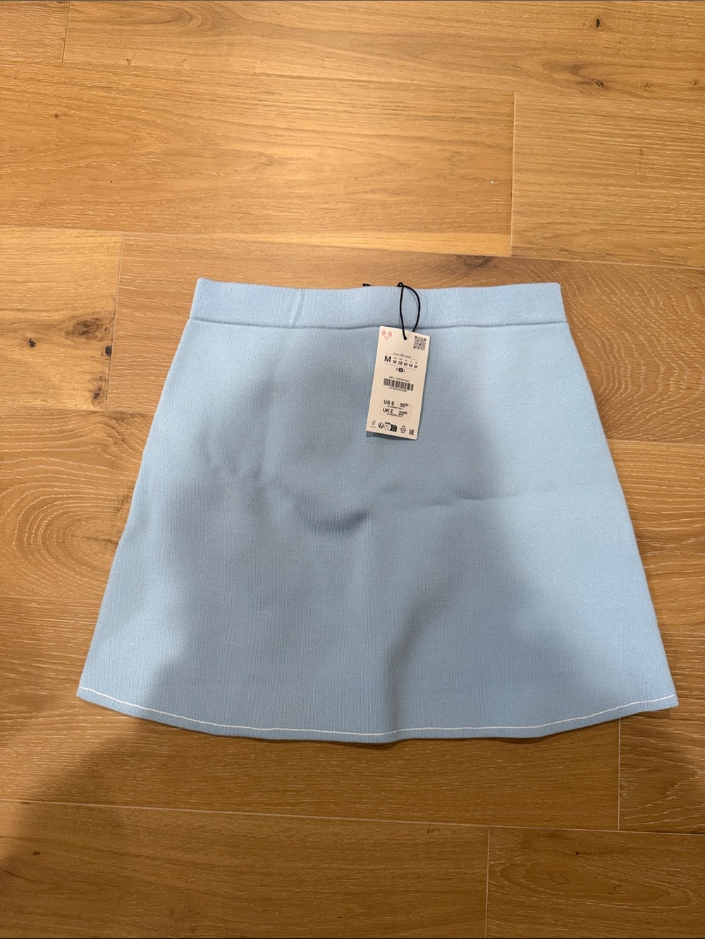 Zara Light Blue A-Line Mini Skirt